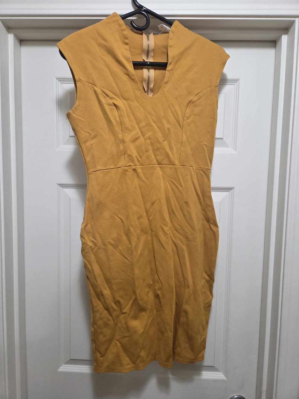 Rolla Coster Sleeveless Mustard Midi Sheath Dress